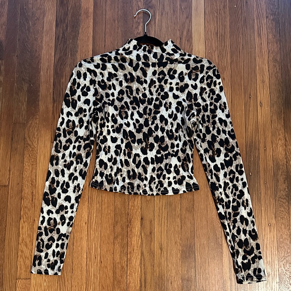 Vici Animal Print Top - Black and Brown